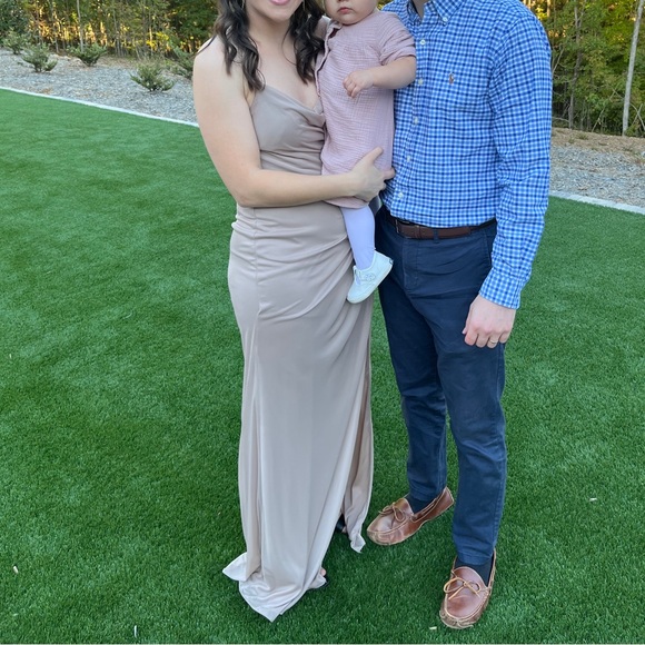 Azazie Dorita Taupe Bridesmaid Dress - Picture 2 of 4